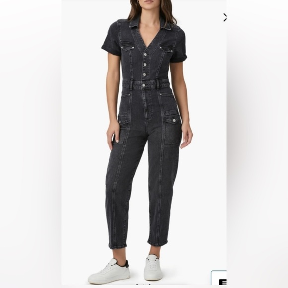 PAIGE Pants - PAIGE Black Short-Sleeve Jumpsuit